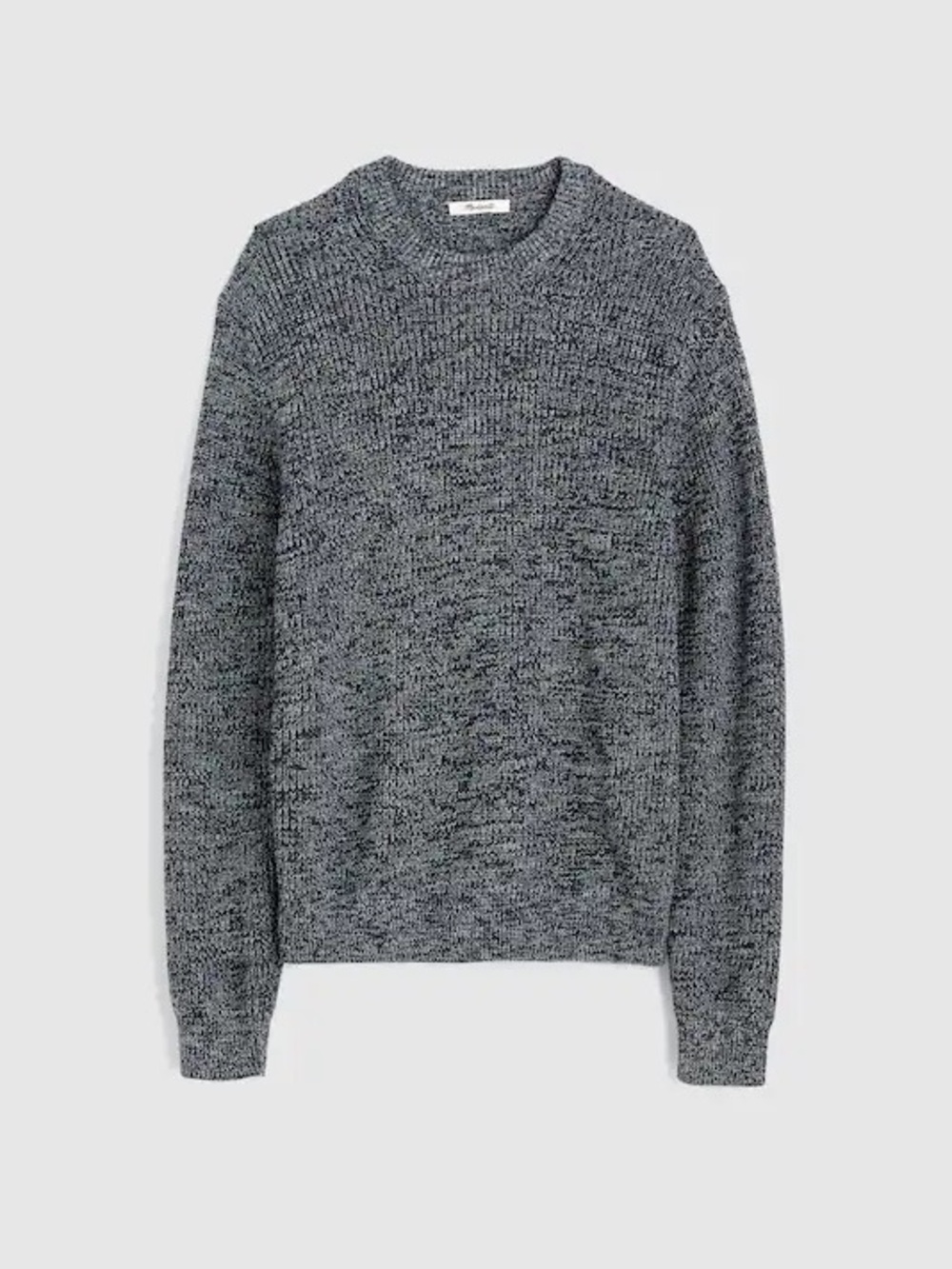 Madewell Cotton Shaker-Stitch Crewneck Sweater in Ink Marl Size L $118 NW439